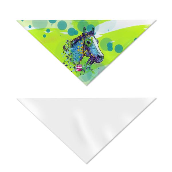 Hunde-Bandana Tasci - Popart Hundedesign, 100 % Polyester, 70x30 cm, verstellbar, waschbar, Pferd